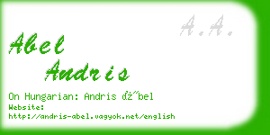abel andris business card